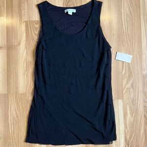 NWT Coldwater Creek Black Layered Shirt Blouse XS